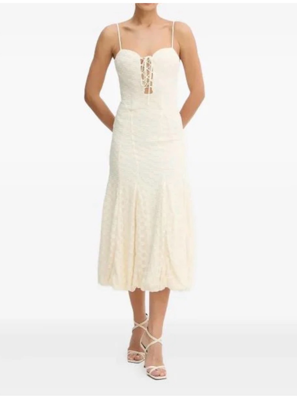 Bardot Delaney Cream Floral Bustier Midi Dress Medium — image 3 of 8